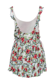 Current Boutique-Free People - Ivory Tropical Floral Print Sleeveless Fit & Flare Dress Sz M