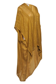 Current Boutique-Free People - Mustard Yellow Sequin Short Sleeve High-Low Kimono OS