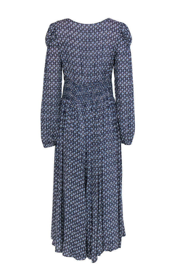 Current Boutique-Free People - Navy Printed Long Sleeve Maxi Dress Sz M