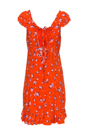 Current Boutique-Free People - Orange Grapefruit Ruffle Fitted Dress Sz M