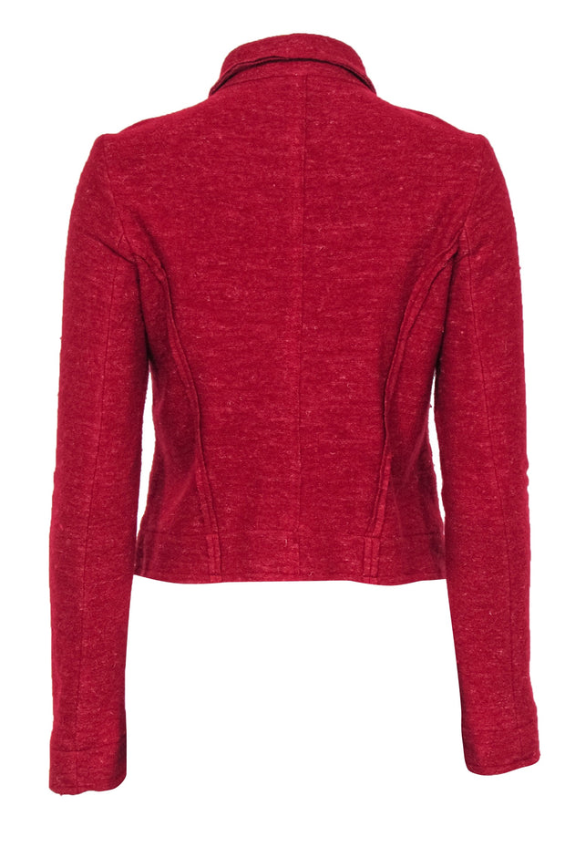 Current Boutique-Free People - Red Wool Blend Button-Front Jacket Sz S