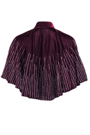 Current Boutique-Free People - Wine Red Crushed Velvet Caplet w/ Beading OS