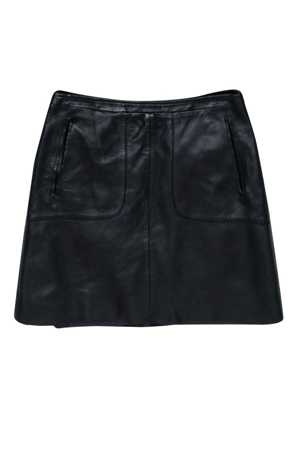 Current Boutique-French Connection - Black Leather Skirt w/ Pockets Sz 2