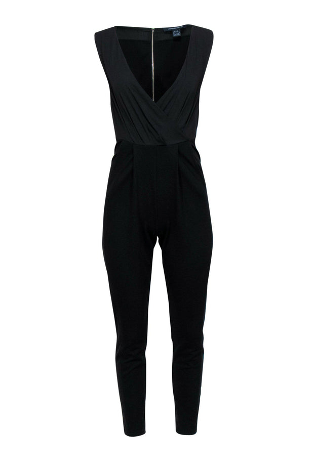 Current Boutique-French Connection - Black Pleated Fitted Jumpsuit Sz 2