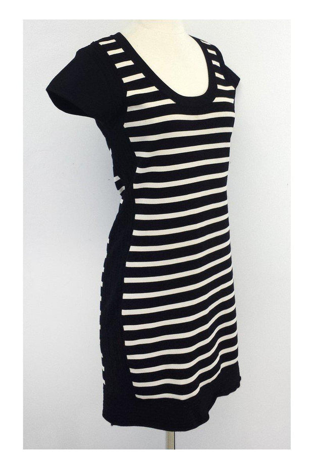 Current Boutique-French Connection - Black & White Striped Bodycon Dress Sz 10