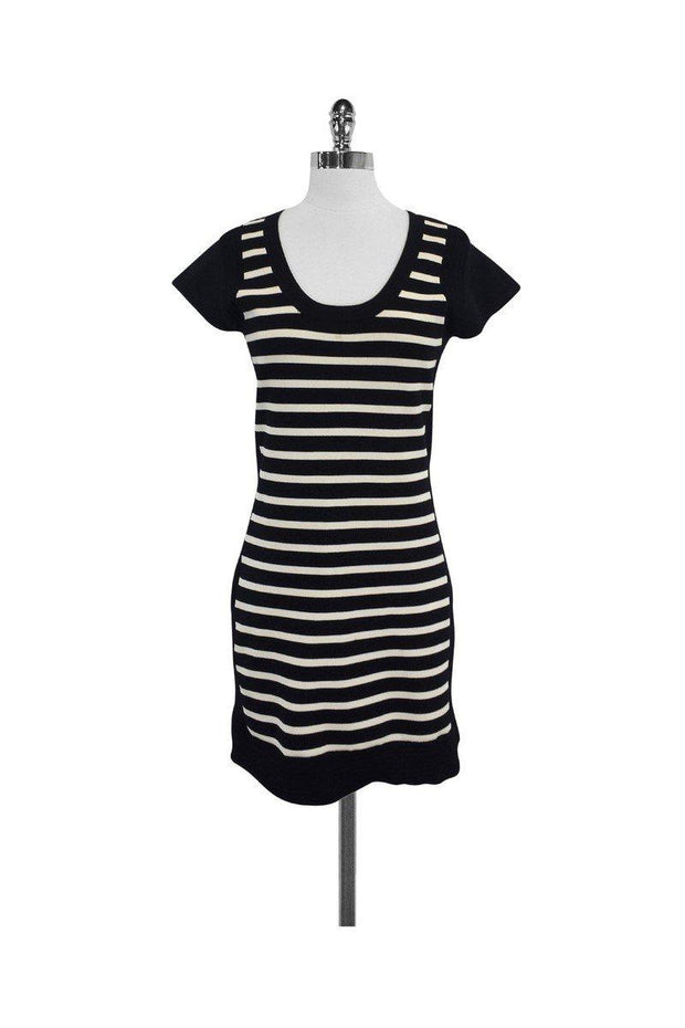 Current Boutique-French Connection - Black & White Striped Bodycon Dress Sz 10