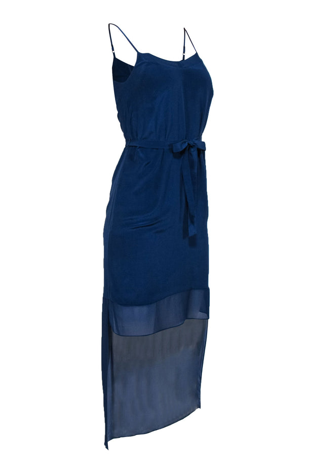 Current Boutique-French Connection - Blue Silk "Selene" Slip Dress w/ High-Low Hem Sz 0