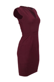 Current Boutique-French Connection - Burgundy Notch Neckline Sheath Dress Sz 2