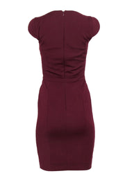 Current Boutique-French Connection - Burgundy Notch Neckline Sheath Dress Sz 2