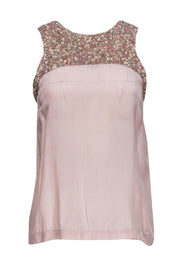 Current Boutique-French Connection - Pink Sequined Silk Tank Sz S