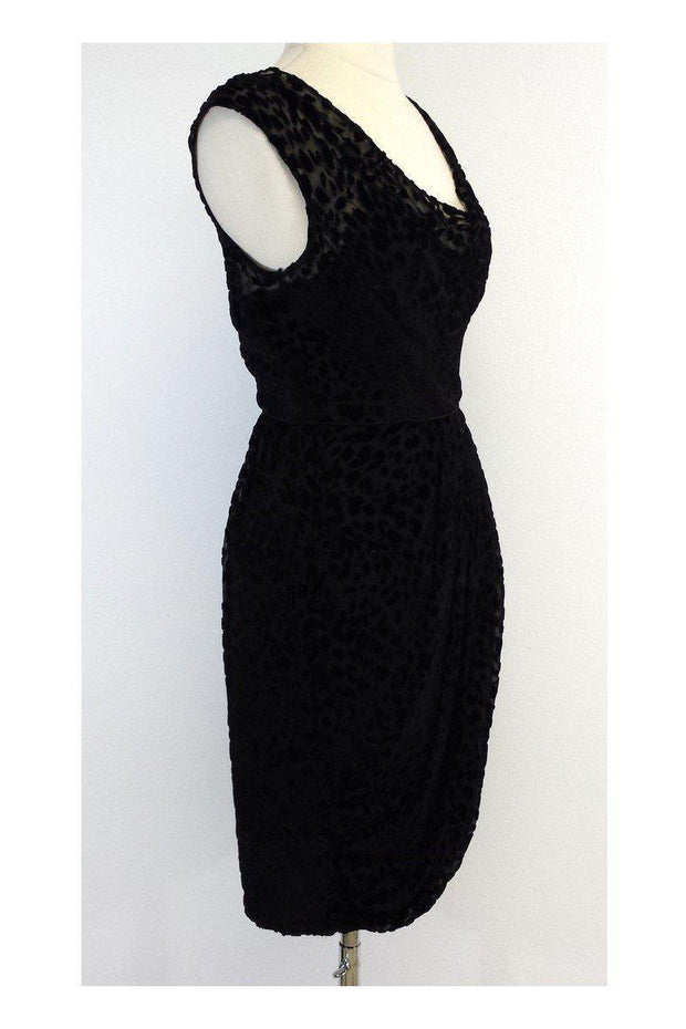 Current Boutique-Frock! by Tracy Reese - Black Velvet Leopard Print Dress Sz 2