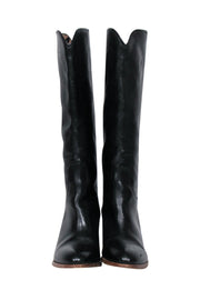 Current Boutique-Frye - Black Leather Western-Style Heeled Boots Sz 7