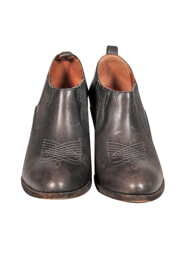 Current Boutique-Frye - Dark Gray Booties w/ Stitching Sz 11