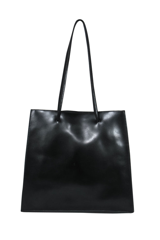 Current Boutique-Furla - Black Smooth Leather "Grace" Small Shoulder Tote