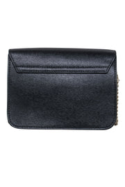 Current Boutique-Furla - Black Textured Leather Mini Crossbody Bag w/ Chain Strap