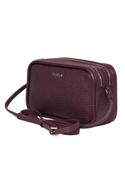 Current Boutique-Furla - Oxblood Pebbled Leather Square Camera Crossbody