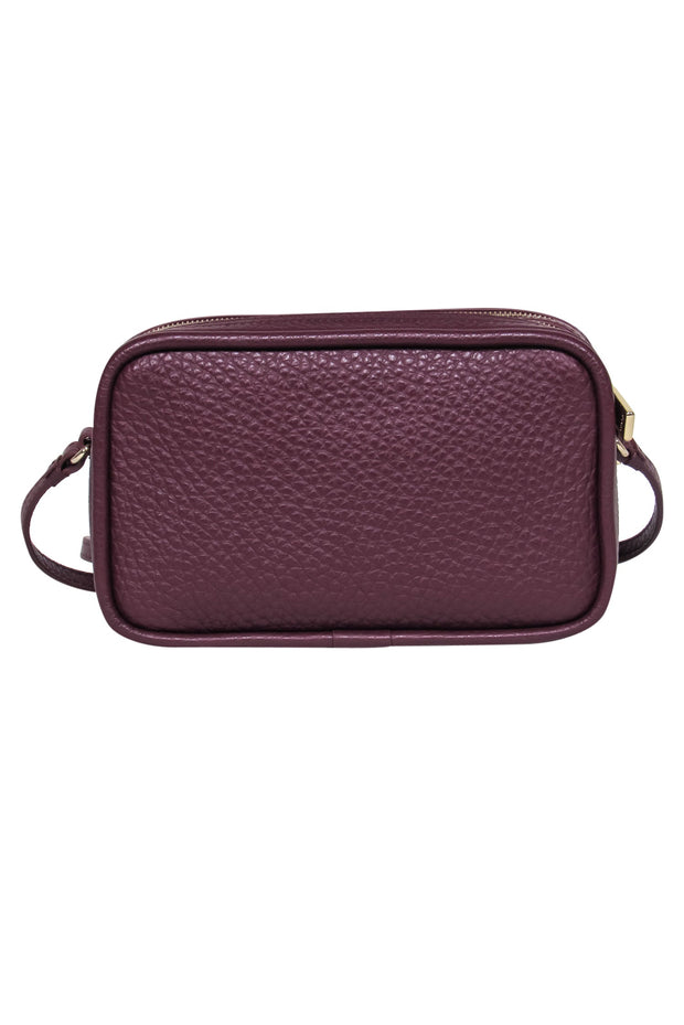 Current Boutique-Furla - Oxblood Pebbled Leather Square Camera Crossbody