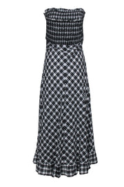 Current Boutique-Ganni - Black & White Plaid Mock Strapless Maxi Dress Sz 8