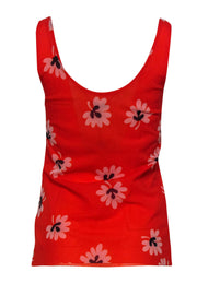 Current Boutique-Ganni - Red & White Floral Print Tank Sz 8