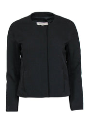 Current Boutique-Gerard Darel - Black Quilted Textured Snap-Up Blazer Sz 6