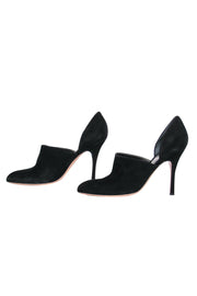 Current Boutique-Gianvito Rossi - Black Suede Pointed Toe Cutout Heels Sz 8