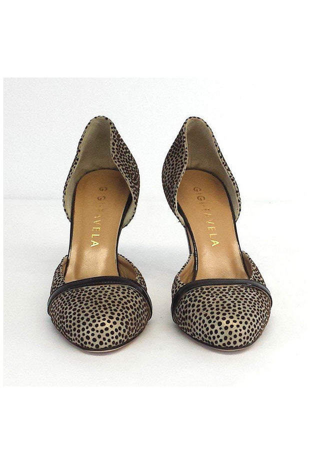 Current Boutique-Gigi Favela - Gold & Brown Suede Leather Pumps Sz 6