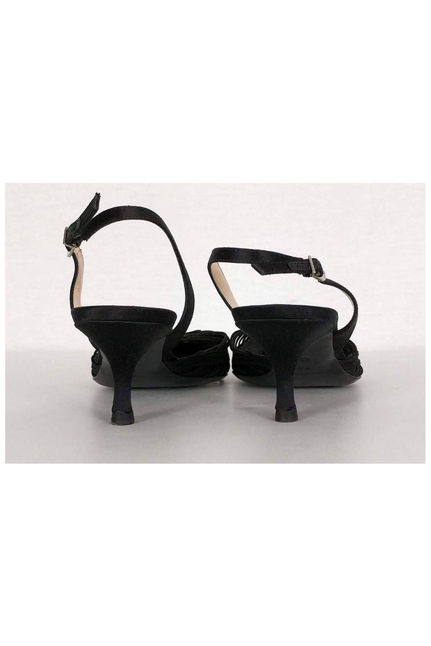 Current Boutique-Giorgio Armani - Black Embroidered Slingbacks Sz 6