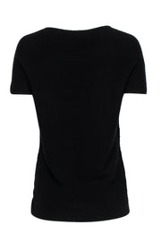 Current Boutique-Giorgio Armani - Black Knit Short Sleeve Ribbed Tee Sz S