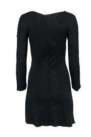 Current Boutique-Giorgio Armani - Black Long Sleeved Gathered Sheath Dress Sz 6