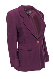 Current Boutique-Giorgio Armani - Deep Purple Puffed Shoulder Blazer Sz M