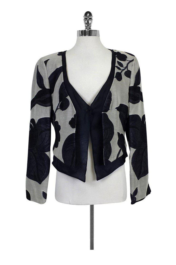 Current Boutique-Giorgio Armani - Floral Blue Blazer Sz 12