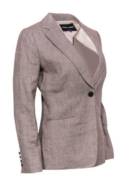 Current Boutique-Giorgio Armani - Light Brown Houndstooth Plaid Single Button Blazer Sz 6