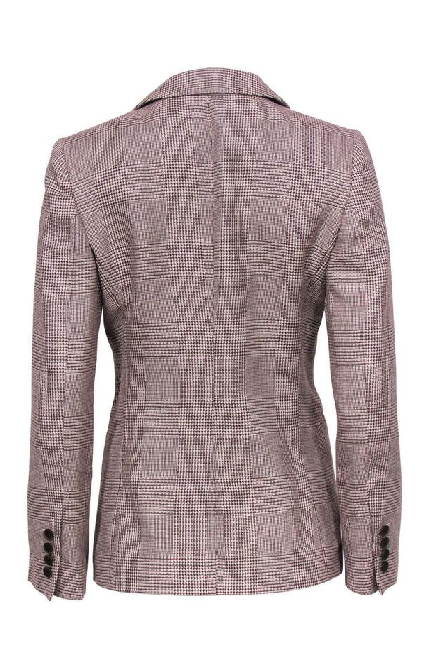 Current Boutique-Giorgio Armani - Light Brown Houndstooth Plaid Single Button Blazer Sz 6