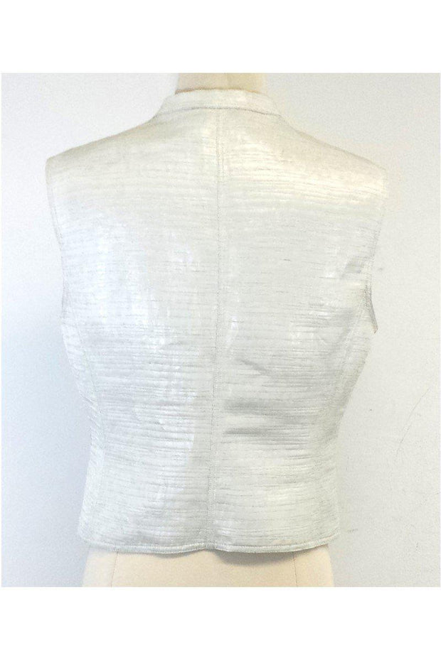 Current Boutique-Giorgio Armani - Off-White Button-Up Vest Sz 10