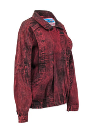 Current Boutique-Giovanni - Red Wash Denim Zipper Front Jacket Sz L