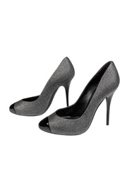 Current Boutique-Giuseppe Zanotti - Black Cap-Toe Pumps w/ Silver Speckles Sz 6.5