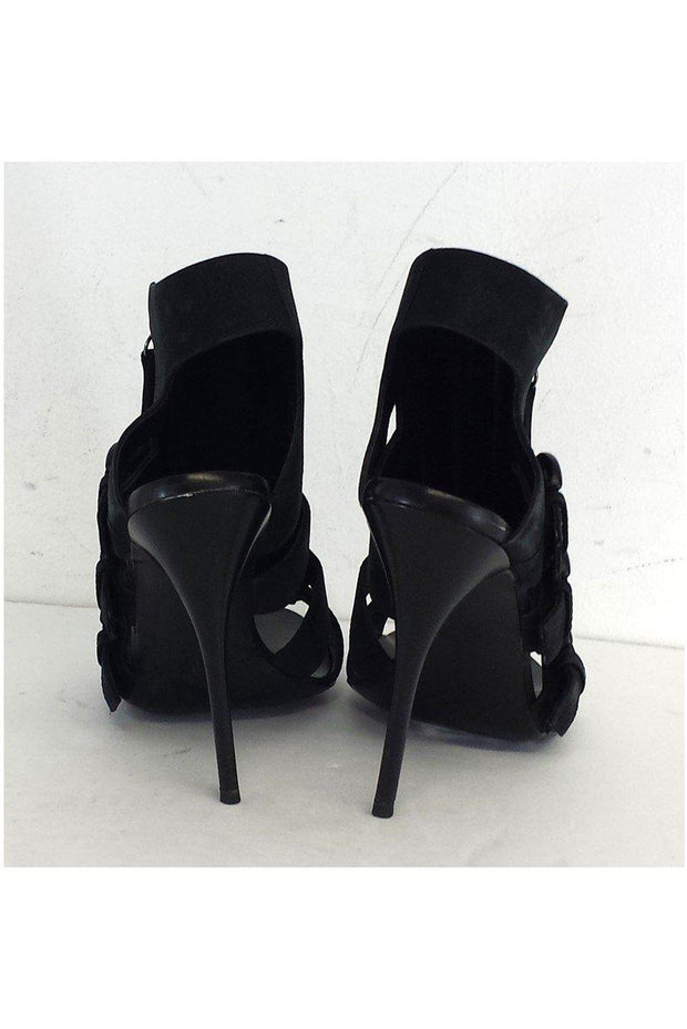 Current Boutique-Giuseppe Zanotti - Black Leather Strappy Heels Sz 8.5