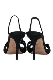 Current Boutique-Giuseppe Zanotti - Black Slingback Heels w/ Crystal Circle Sz 8.5