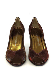 Current Boutique-Giuseppe Zanotti - Bronze Metallic Peep Toe Pumps Sz 8