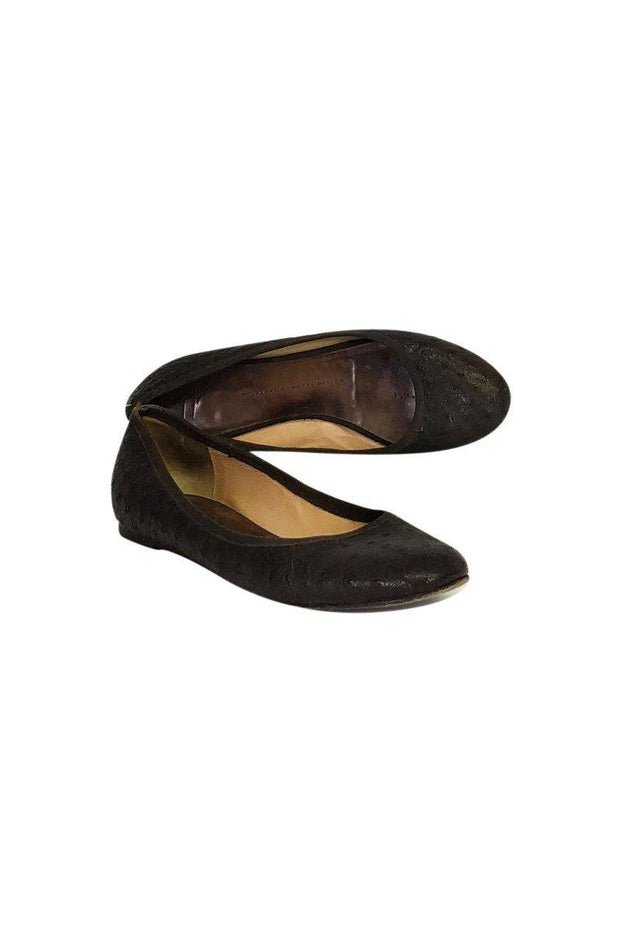 Current Boutique-Giuseppe Zanotti - Brown Embossed Flats Sz 8.5