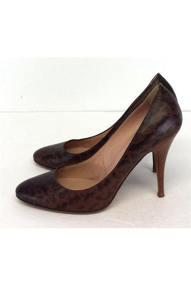 Current Boutique-Giuseppe Zanotti - Brown Leather Leopard Print Pumps Sz 10