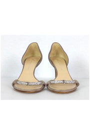 Current Boutique-Giuseppe Zanotti - Taupe Suede Rhinestone Heels Sz 10