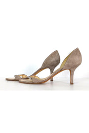 Current Boutique-Giuseppe Zanotti - Taupe Suede Rhinestone Heels Sz 10