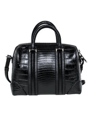 Current Boutique-Givenchy - Black Leather Crocodile Embossed Crossbody