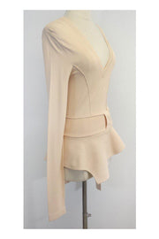 Current Boutique-Givenchy - Pale Pink Asymmetrical Peplum Top Sz M