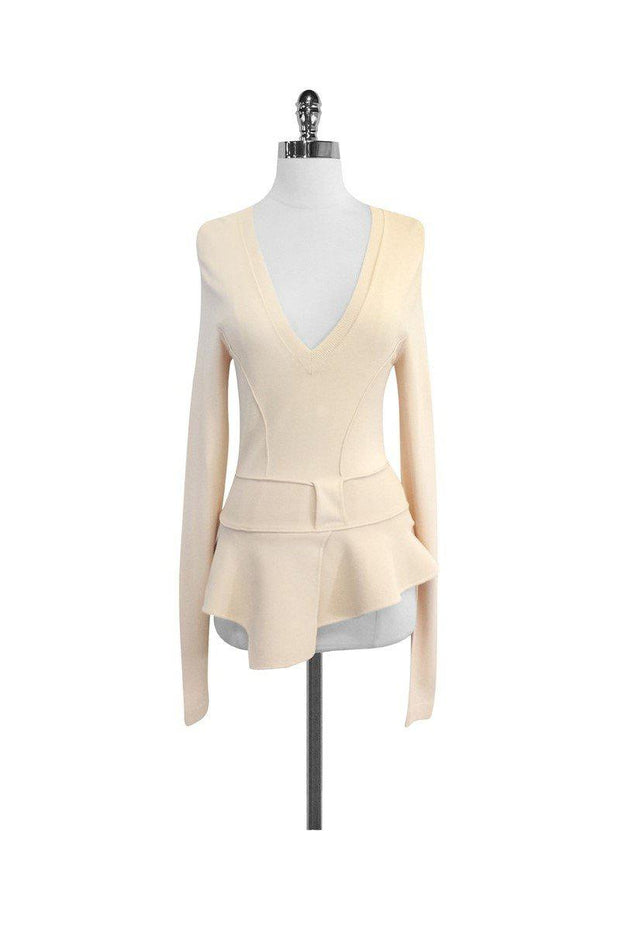 Current Boutique-Givenchy - Pale Pink Asymmetrical Peplum Top Sz M