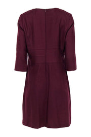 Current Boutique-Goat - Burgundy Three-Quarter Sleeve A-Line Dress Sz 10