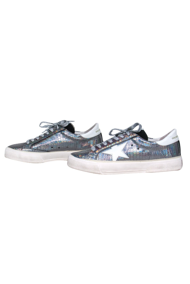 Current Boutique-Golden Goose - Iridescent Snakeskin Embossed "May" Sneakers Sz 9