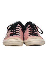 Current Boutique-Golden Goose - Light Pink Suede Lace-Up Sneakers w/ Star Embellishments Sz 10