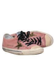 Current Boutique-Golden Goose - Light Pink Suede Lace-Up Sneakers w/ Star Embellishments Sz 10